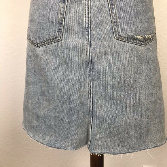 Zara Woman Cut Off A-Line Mini Jean Denim Skirt - Picture 10 of 10